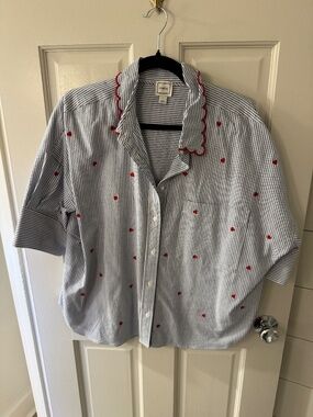 Maeve striped shirt with hearts